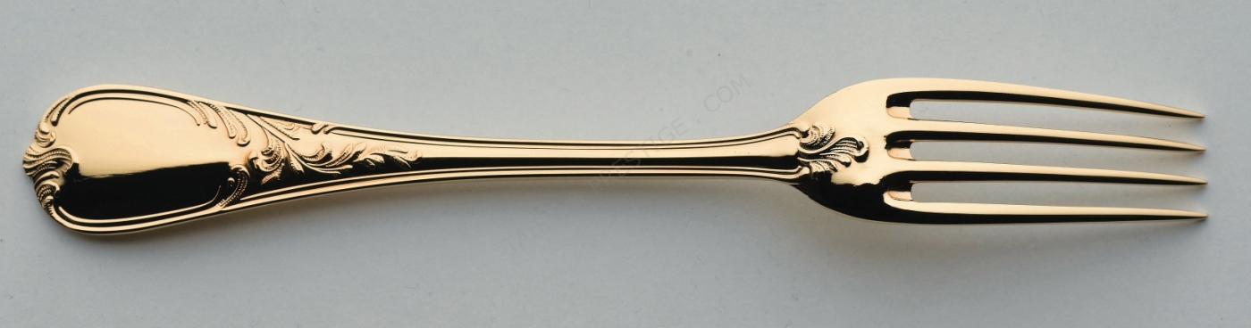 Couteau table en metal argenté doré - Ercuis